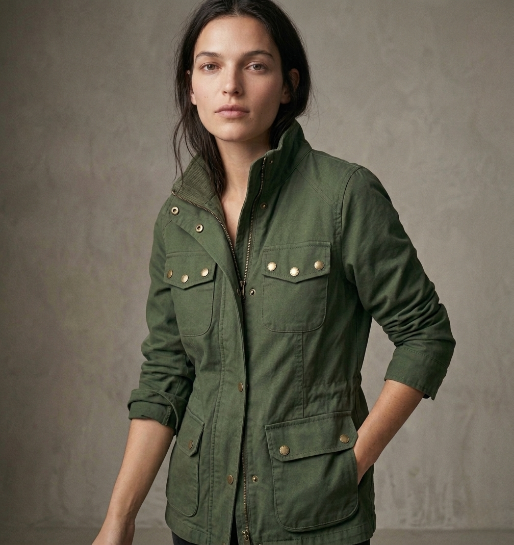 Grüne Utility-Jacke