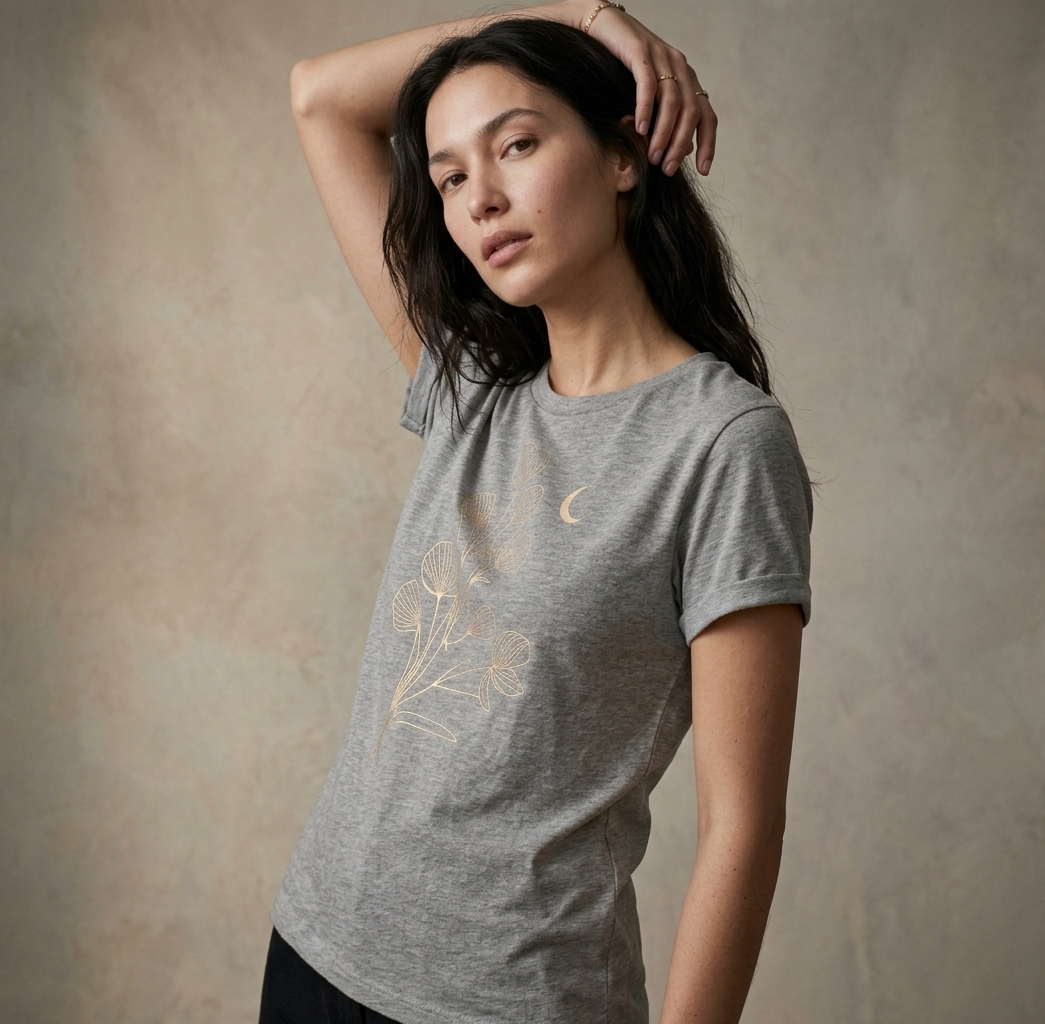 Graues Grafik-T-Shirt