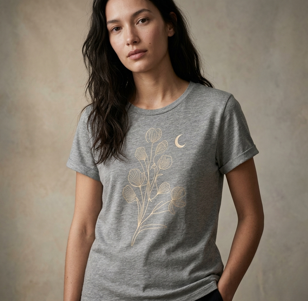 Graues Grafik-T-Shirt