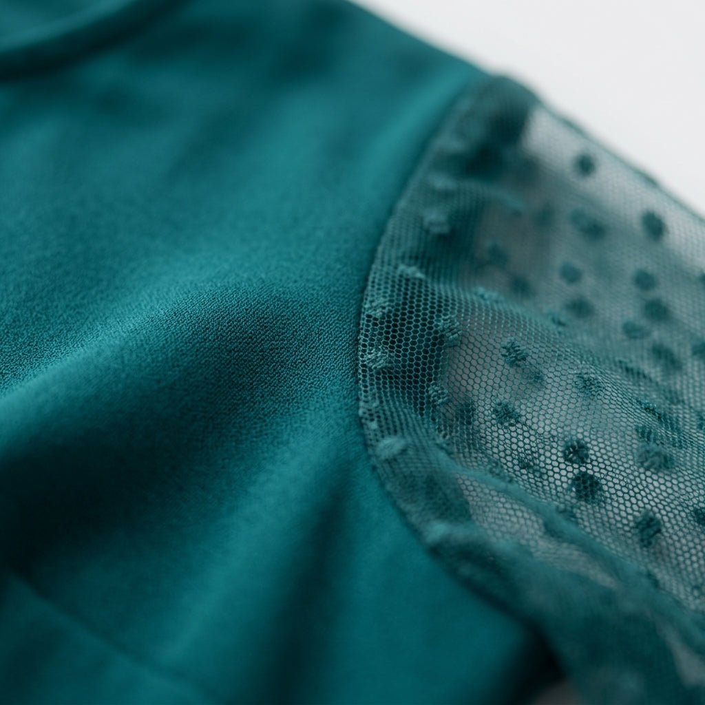 Blaugrün Midi Kleid