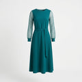 Blaugrün Midi Kleid