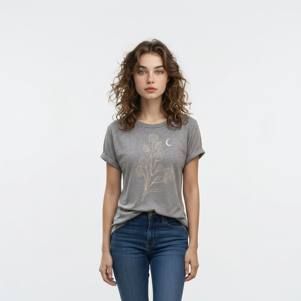 Graues Grafik-T-Shirt