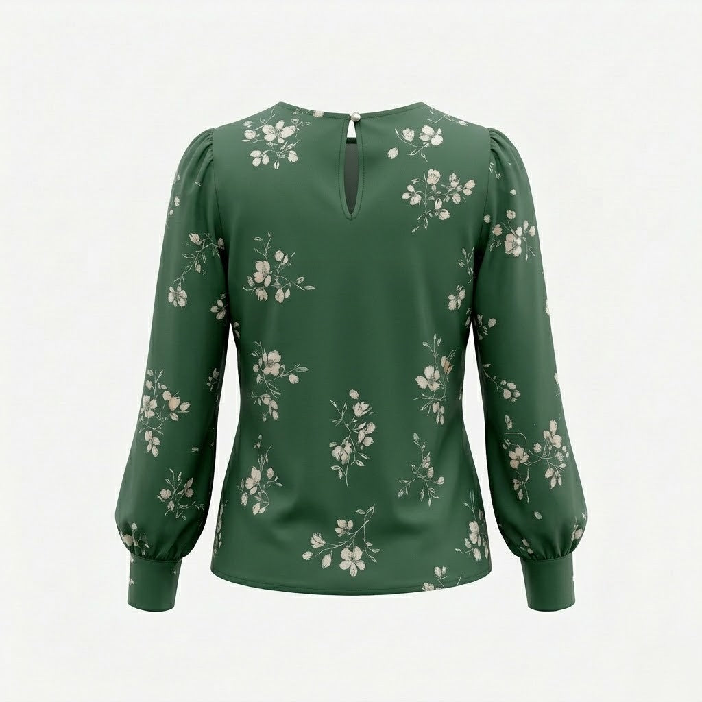 Grüne Blumenbluse