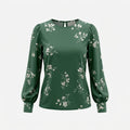 Grüne Blumenbluse