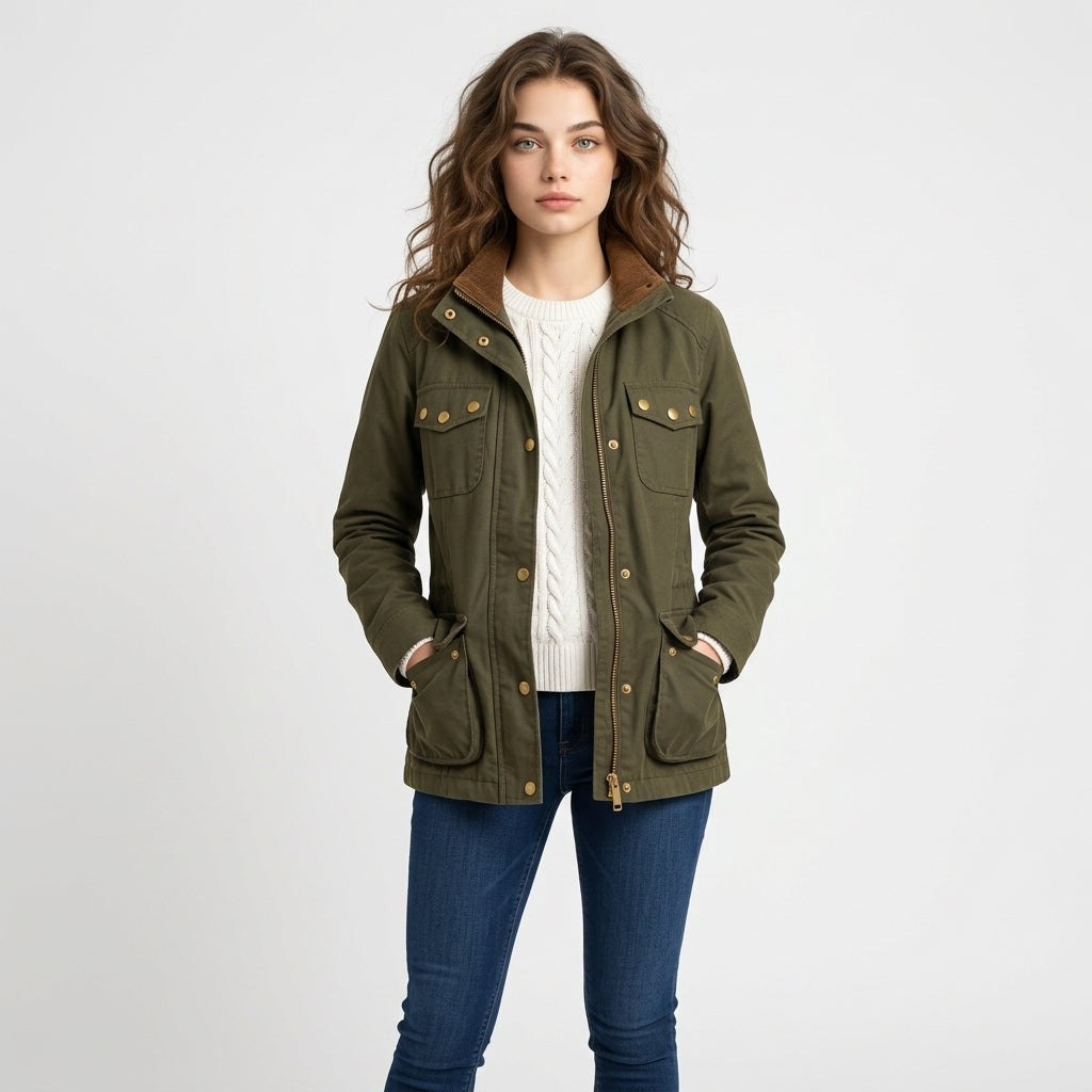 Grüne Utility-Jacke
