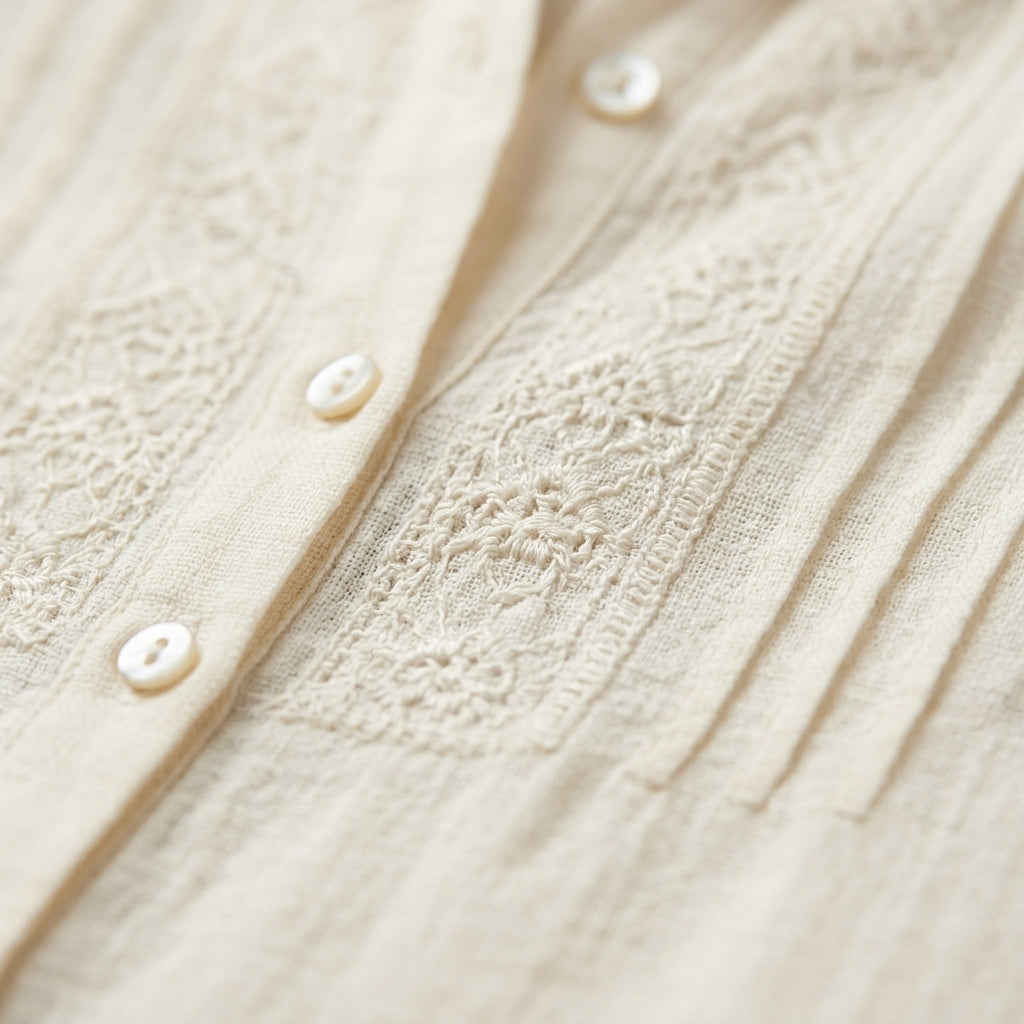 Weiße bestickte Bluse